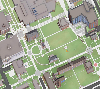 Use our interactive 3D map to locate the University of Tennessee at Chattanooga buildings, 停车场, 活动场所, 餐厅, points of interest, Chattanooga attractions, campus construction, 安全, sustainability, 技术, 卫生间, student 资源, 和更多的. Each indicator provides a description, an image of the asset, departments housed there (if applicable), address, and building number (if applicable).